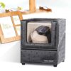 Single Watch Winder Flexible Plush Pillow, in Wood Shell and Black Leather