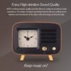 Retro Wooden Alarm Clock with Bluetooth Speaker