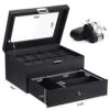BEWISHOME Watch Box Organizer with Valet Drawer