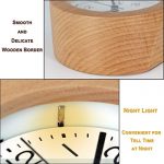 Round Wooden Alarm Clock with Arabic Numerals