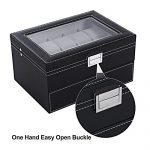 BEWISHOME Watch Box Organizer 20 Men Display Storage Case