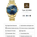 Timeless Elegance: Gold Stainless Steel Men's Watch with Blue Dial