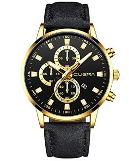 Siviki Mens Classic Watch Men Busine Luxury Sports PU Leather