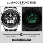Golden Hour Luxurious Navy Sports Men's Watch: Waterproof, Stopwatch, Alarm, and Luminous Digital Analog Wristwatch