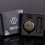 Halloween Ghost Pocket Watch with Chain Vintage Retro