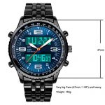 Digital Date Week Sports Outdoor Steel Blue Dial Watch