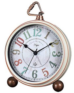 Non-Ticking Mantel Clock Alarm Clocks Easy to Read Large