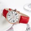 Red Leather Waterproof Chrongraph Wristwatch 24-Hour MEGIR