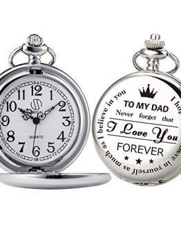 Personalized Silver Chain Pocket Watch Engraved