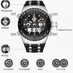 Golden Hour Luxurious Navy Sports Men's Watch: Waterproof, Stopwatch, Alarm, and Luminous Digital Analog Wristwatch