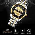 Men's Luxury Mechanical Skeleton Watch with Diamond Roman Numerals - A Dazzling Timepiece of Elegance