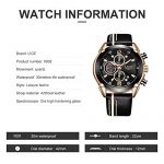 Chronograph Waterproof Analog Quartz Watch with Black Leather