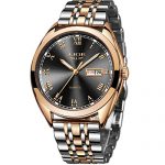 Golden Black Analog Quartz Watch Men