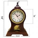 Beesealy Retro Silent Mantel Clock with Pendulum – Elegant Wooden Design, Energy-Saving, Non-Ticking for Living Room and Office