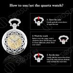 Pocket Watch Automatic Skeleton Mechanical Open Face Men