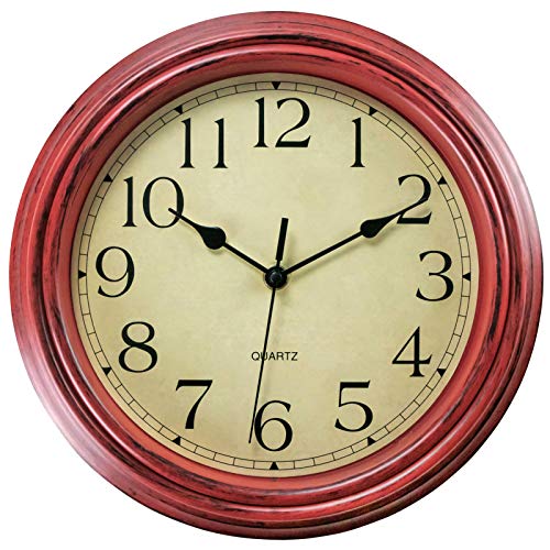 Wall Clock Non-Ticking Round Classic Clock Retro Quartz