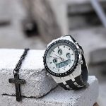 l Analog Digital Backlight Watch Black Silicone Band
