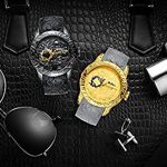 Dragon Watches for Men 3D Engraved Big Face Gold Watches