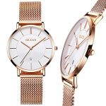 Women's Thin Watch,Ladies Rose Gold Watch,Mesh Watches for Women