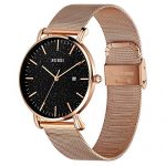 BUREI Men's Fashion Minimalist Wrist Watch Analog Date