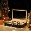 SONGMICS 12-Slot Watch Box, Watch Holder with Glass Lid