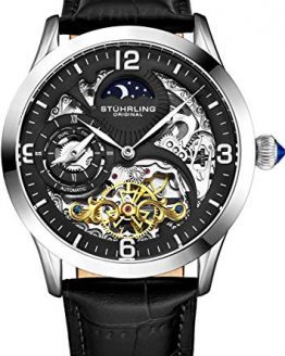 Stührling Original Automatic Watch for Men Skeleton Watch Dial