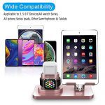 180° Rotation 3-in-1 Phone Charger Stand Holder – Rose Gold Dock for iPhone, Apple Watch & AirPods