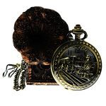 Train Copper Dangle Pendant Quartz Pocket Watch