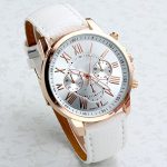 Women's Analog Watch Leather Band Rose Gold Tone