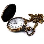 Picvadee Unisex Antique Case Vintage Brass Rib Chain