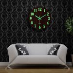 Night Light Round Wall Clock Vintage Rustic Country