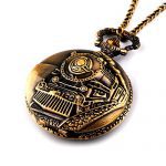 Picvadee Unisex Antique Case Vintage Brass Rib Chain