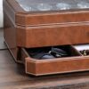 12 Slot Leather Watch Box with Valet Drawer