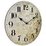 Living Room Rustic Quiet Wood Map Clock