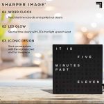 Sharper Image Light Up Electronic Word Clock, Black Finish