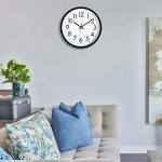 Lumuasky Black Wall Clock, Silent Non-Ticking 12 Inch