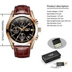 LIGE Mens Watches Leather Analog Quartz Watch Men