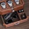 Leather Watch Box with Valet Drawer