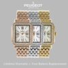Peugeot Rectangle Dress Watch with Crystal Decorated Bezel