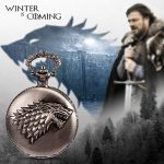 Embrace Unity and Loyalty with the Direwolf Pattern Pocket Watch – A Unique 'Game of Thrones' Inspired Timepiece