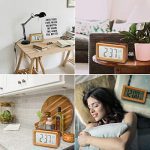 Large LCD Digital Alarm Clock Wooden