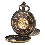 SIBOSUN Vintage Pocket Watch Mechanical Double Cover