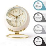 Non-Ticking Tabletop Alarm Clock Battery Operated Desk Clock