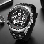 Golden Hour Luxurious Navy Sports Men's Watch: Waterproof, Stopwatch, Alarm, and Luminous Digital Analog Wristwatch