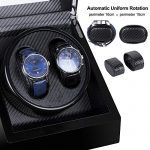 Kalawen Double Wooden Watch Winder for Automatic with Quiet Motor