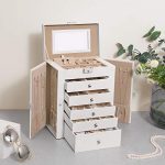 6-Tier Large Jewelry Box with Drawers, Mirror, and Lock - A Jewel Lover's Dream Organizer in Elegant White