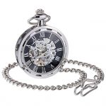 Carrie Hughes Men's Open face Silver Tone Steampunk Skeleton