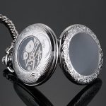 SIBOSUN Magnifier Pocket Watch with Chain Box Skeleton