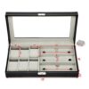 Leather 6 Watch Box Jewelry Case and 3 Piece Eyeglasses Storage - Elegant Display and Protection for Your Watches and Glasses