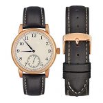 WOCCI 16mm Watch Band - Vintage Leather Watch Strap Black